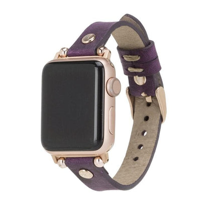 Ferro with Rose Gold Trok Lederarmband für Apple Watch aus echtem Leder