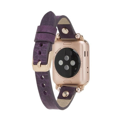 Ferro with Rose Gold Trok Lederarmband für Apple Watch aus echtem Leder