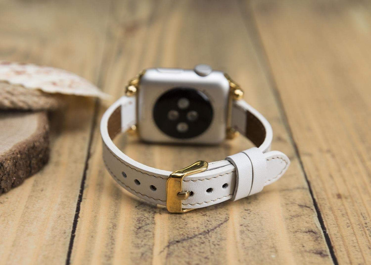 Seamy Lederarmband für Apple Watch aus echtem Leder in Braun