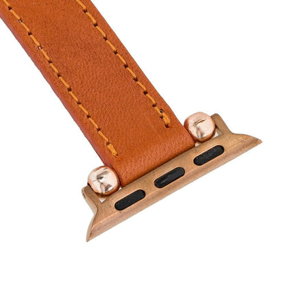 Seamy Lederarmband für Apple Watch aus echtem Leder in Grau