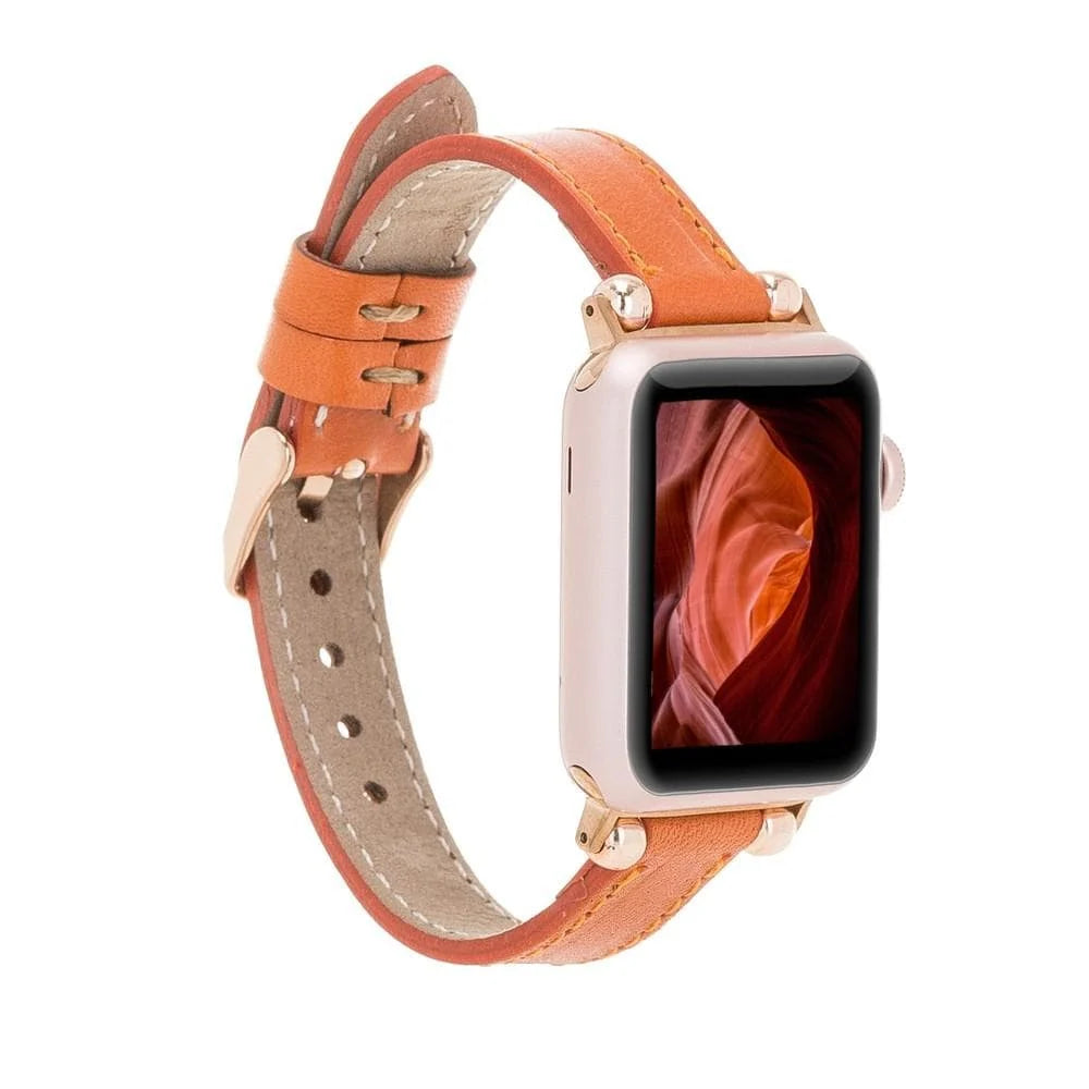Seamy Lederarmband für Apple Watch aus echtem Leder in Braun
