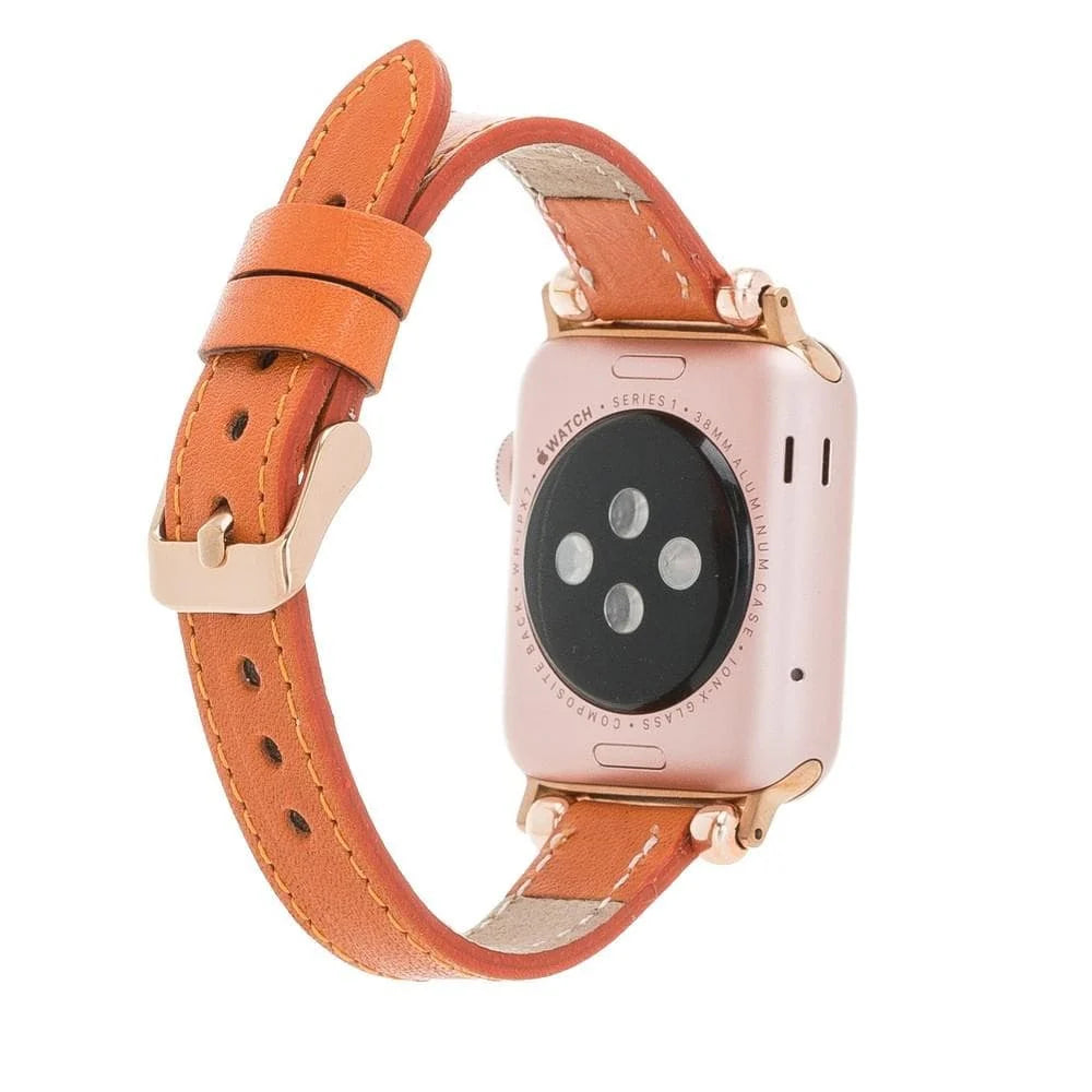Seamy Lederarmband für Apple Watch aus echtem Leder in Grau