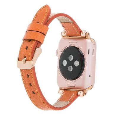 Seamy Lederarmband für Apple Watch aus echtem Leder in Grau