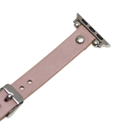 Ferro with Silver Trok Lederarmband für Apple Watch aus echtem Leder in Silber
