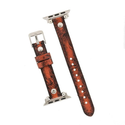 Ferro with Silver Trok Lederarmband für Apple Watch aus echtem Leder in Silber