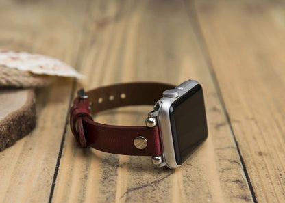 Ferro with Silver Trok Lederarmband für Apple Watch aus echtem Leder in Silber