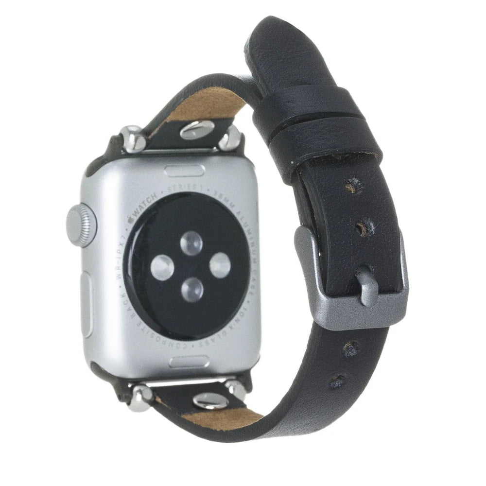 Ferro with Silver Trok Lederarmband für Apple Watch aus echtem Leder in Silber