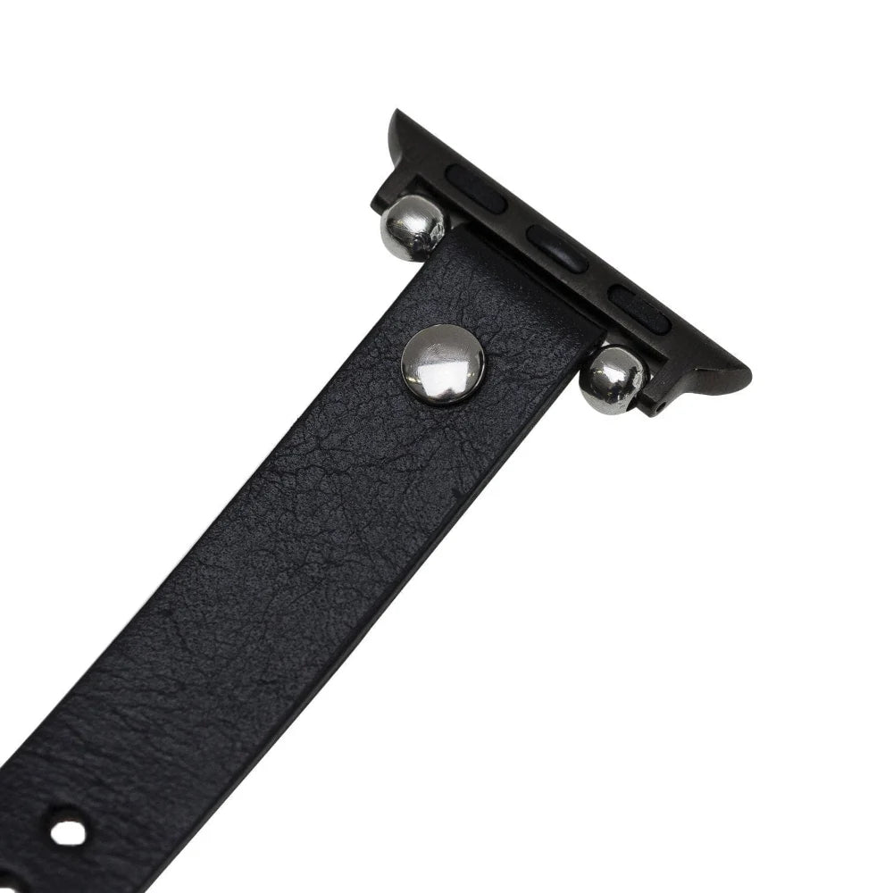 Ferro with Silver Trok Lederarmband für Apple Watch aus echtem Leder in Silber