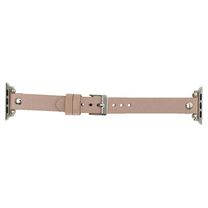 Ferro with Silver Trok Lederarmband für Apple Watch aus echtem Leder in Silber