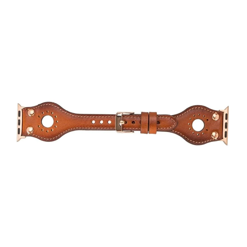 Ronda with Rose Gold Trok Lederarmband für Apple Watch aus echtem Leder
