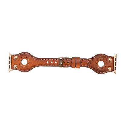 Ronda with Rose Gold Trok Lederarmband für Apple Watch aus echtem Leder
