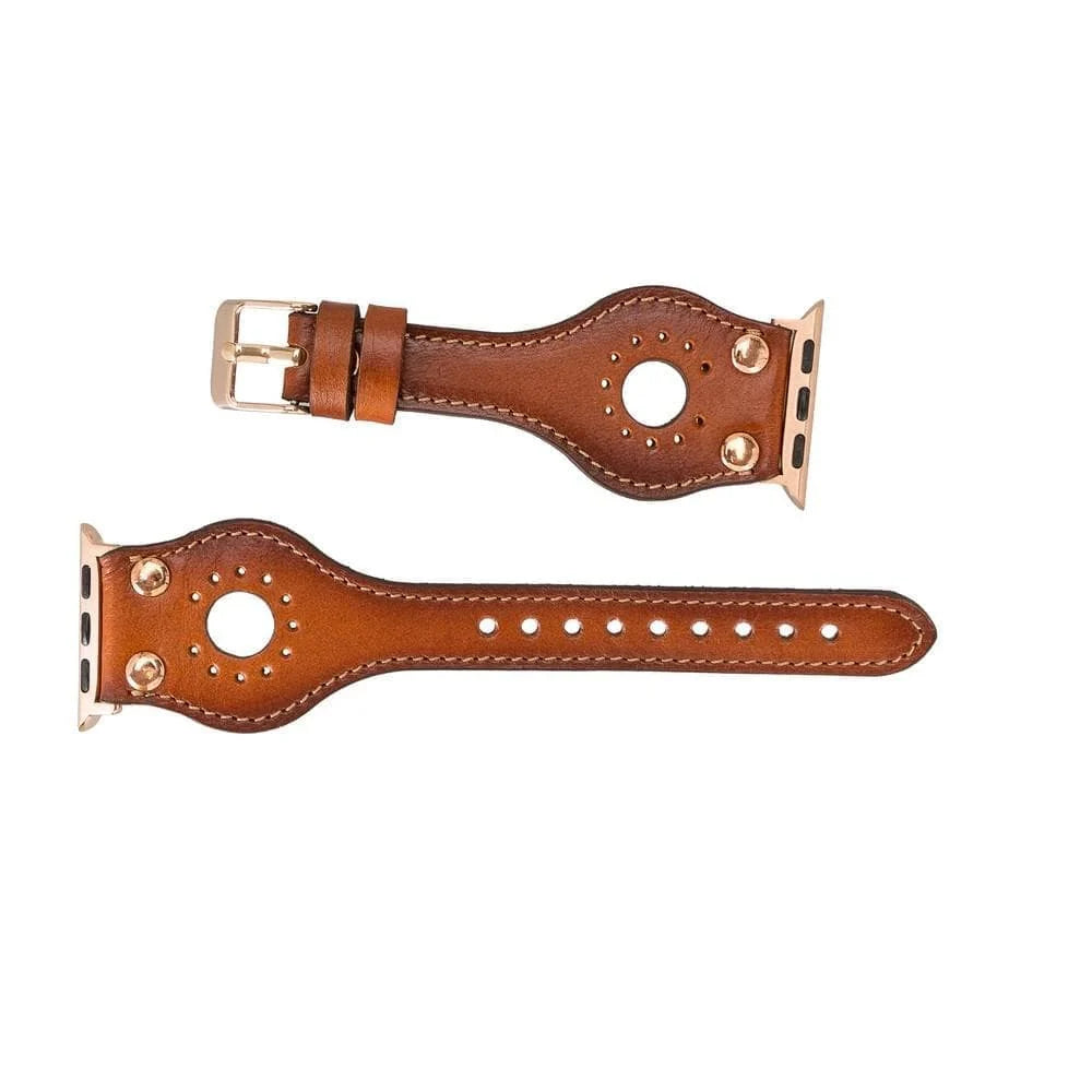 Ronda with Rose Gold Trok Lederarmband für Apple Watch aus echtem Leder
