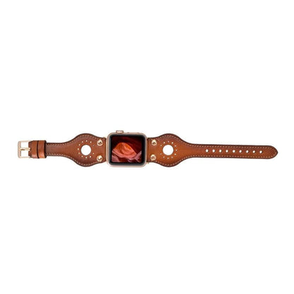 Ronda with Rose Gold Trok Lederarmband für Apple Watch aus echtem Leder