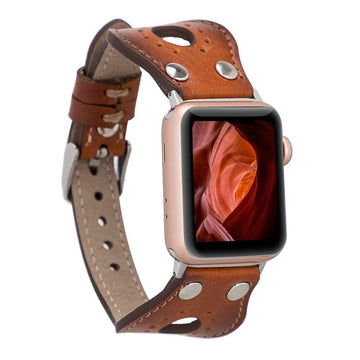 Leather Apple Watch Bands - Ronda Silver Trok Style RST2EF