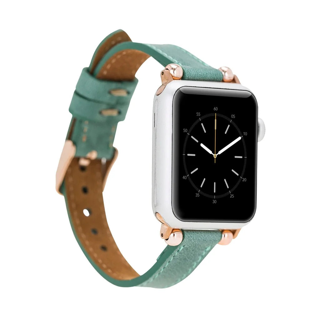 Ferro Fitbit Watch with Rose Gold Trok Lederarmband für Smartwatch aus echtem Leder