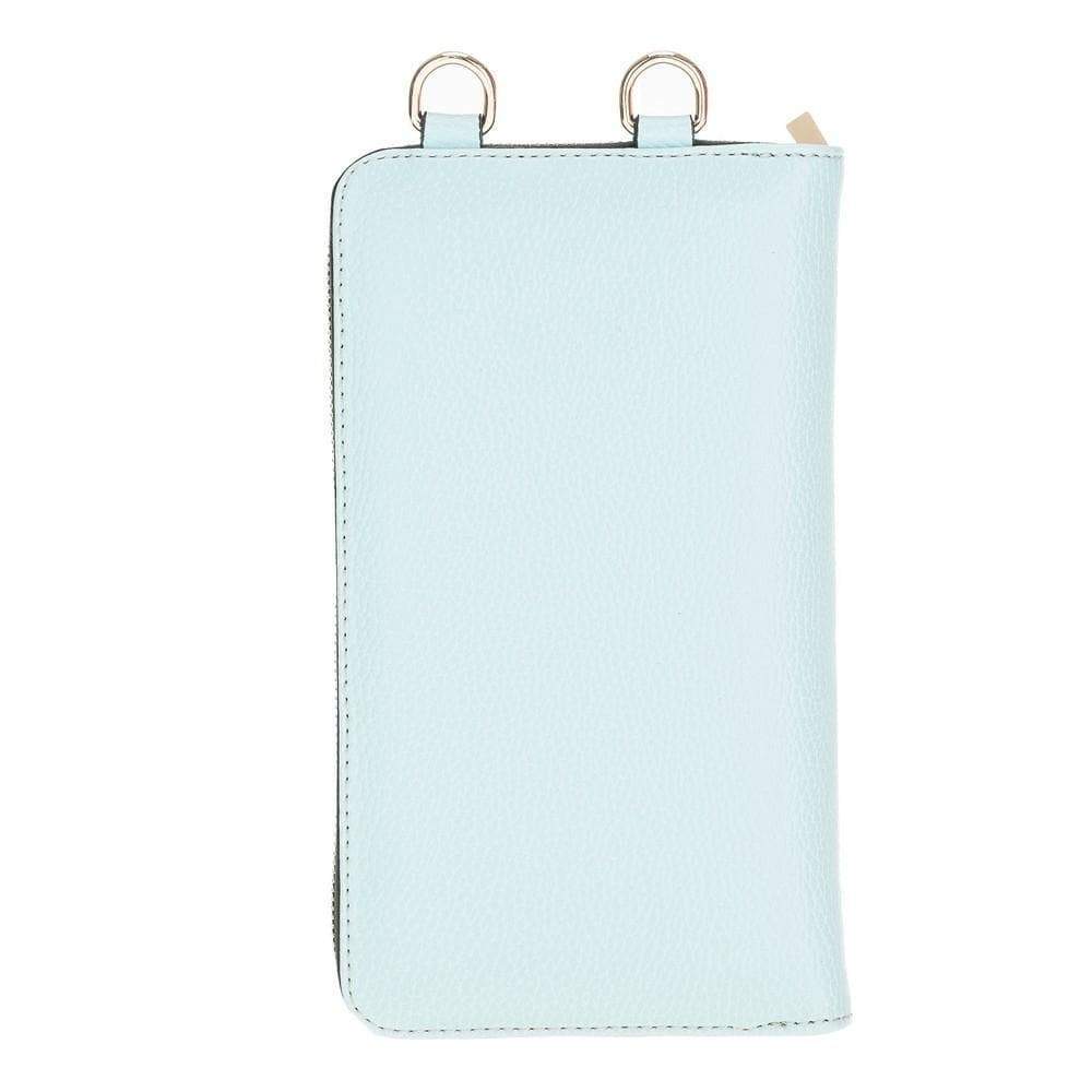 Leather Phone Case - Wallet Style up to 6.7" Aqua Green