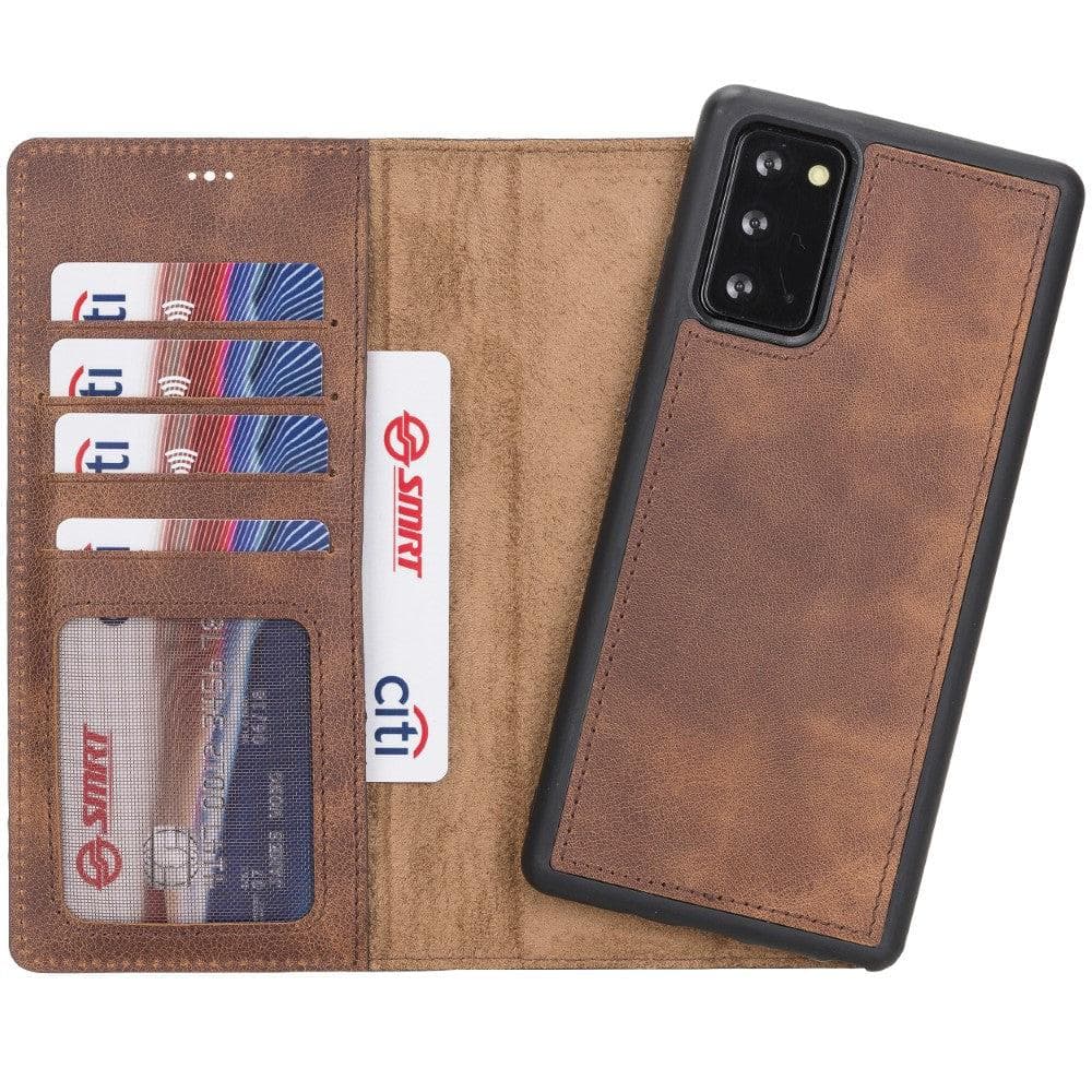 Magic Abnehmbar Leder Wallet Case für Samsung Galaxy Note 20 aus echtem Leder