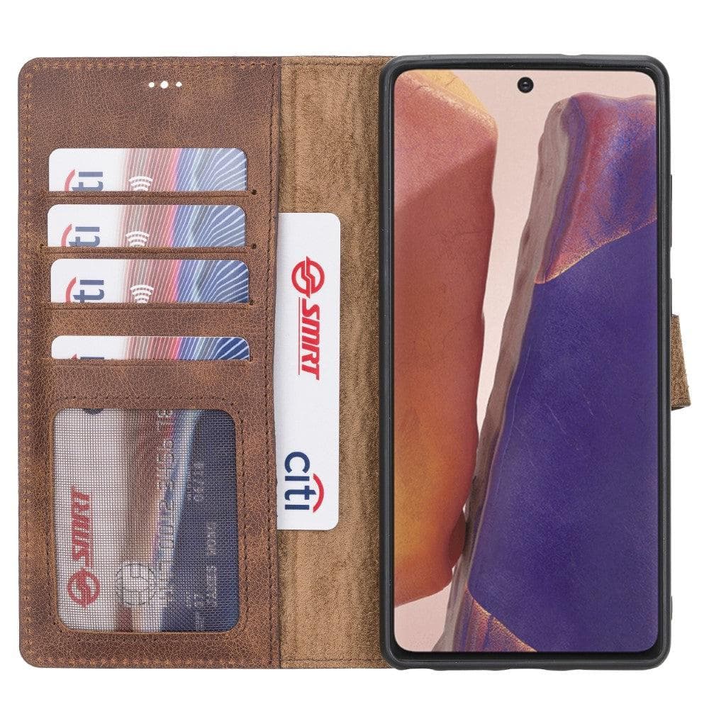 Magic Abnehmbar Leder Wallet Case für Samsung Galaxy Note 20 aus echtem Leder