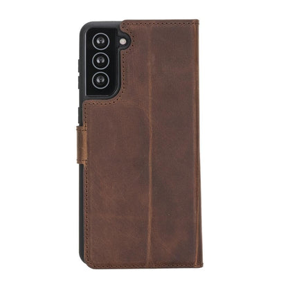 Magic Abnehmbar Leder Wallet Case für Samsung Galaxy S21 aus echtem Leder