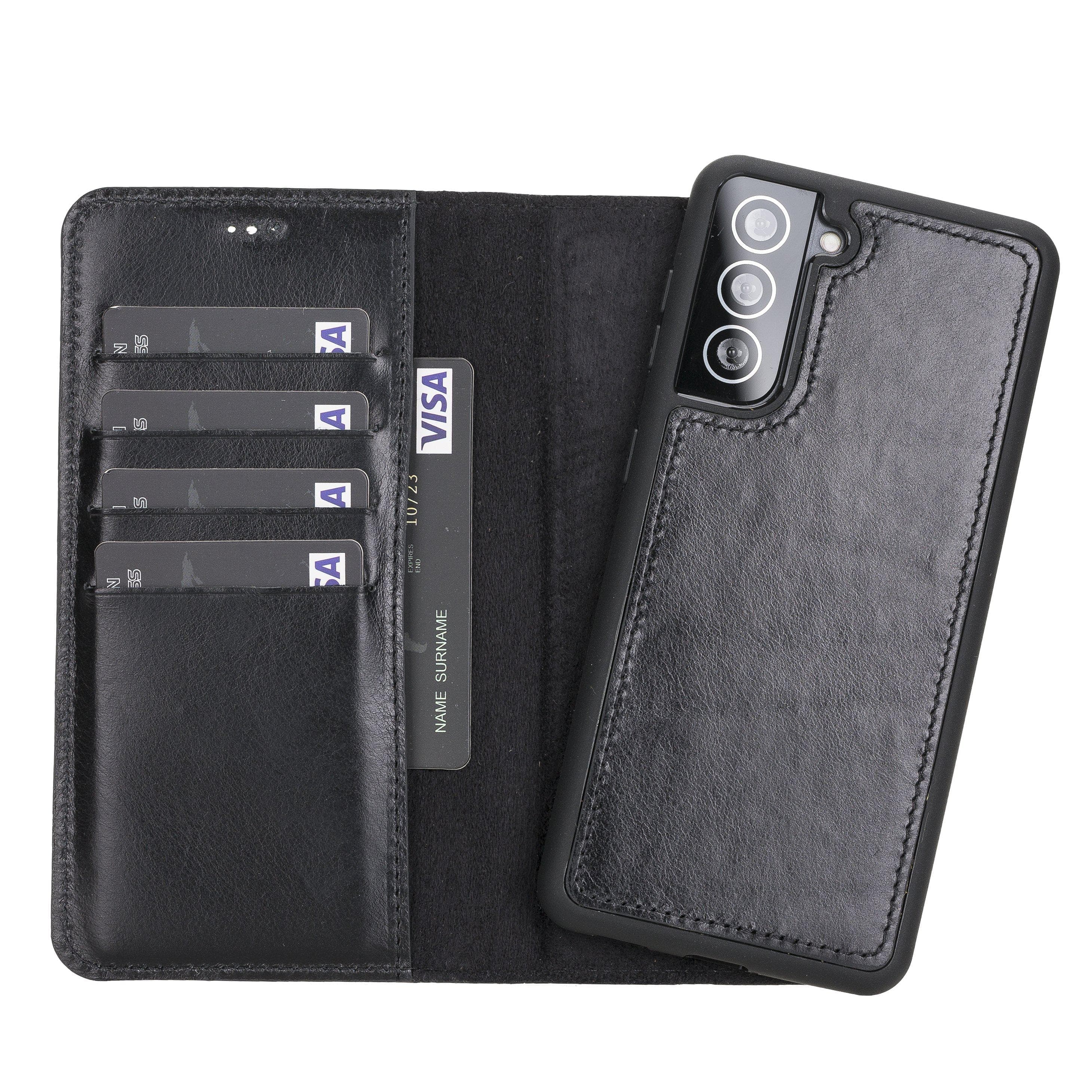 Magic Abnehmbar Leder Wallet Case für Samsung Galaxy S21 Ultra aus echtem Leder