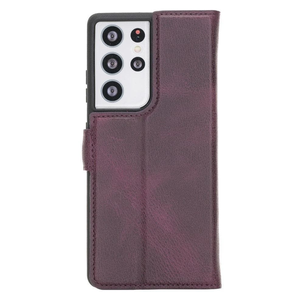 Magic Abnehmbar Leder Wallet Case für Samsung Galaxy S21 Ultra aus echtem Leder