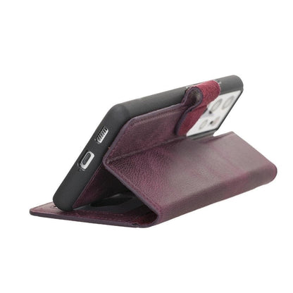 Magic Abnehmbar Leder Wallet Case für Samsung Galaxy S21 Ultra aus echtem Leder