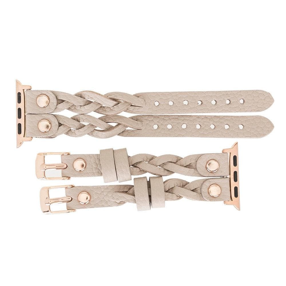 York Double Lederarmband für Apple Watch aus echtem Leder in Braun