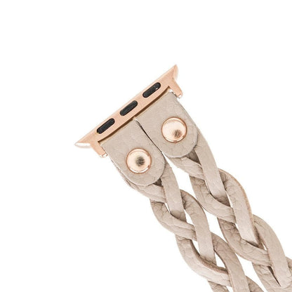 York Double Lederarmband für Apple Watch aus echtem Leder in Braun