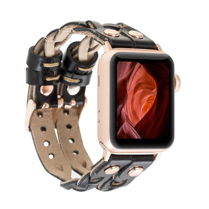 York Double Lederarmband für Apple Watch aus echtem Leder