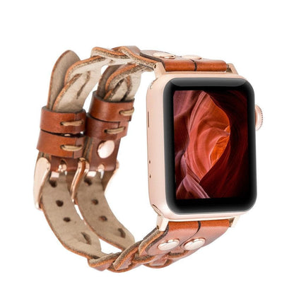 York Double Lederarmband für Apple Watch aus echtem Leder