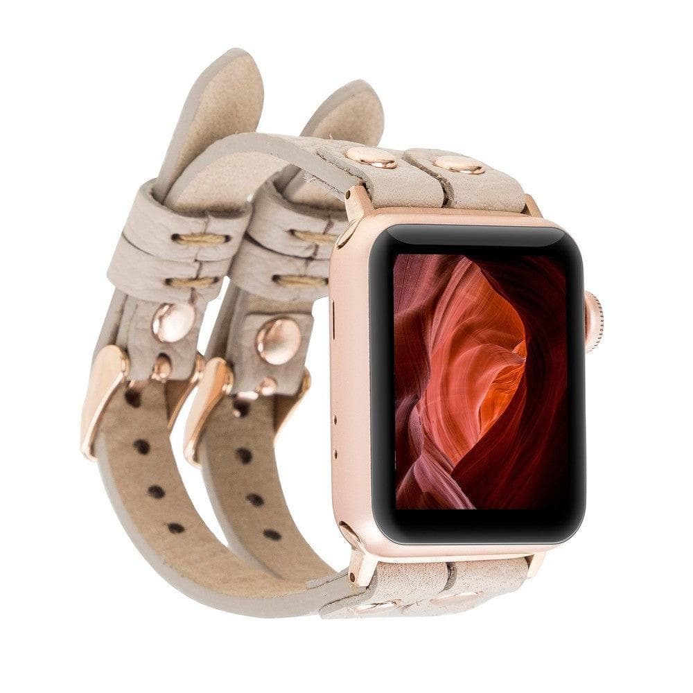 Ely Double Lederarmband für Apple Watch aus echtem Leder