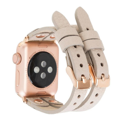 Ely Double Lederarmband für Apple Watch aus echtem Leder