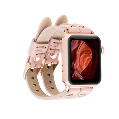 Ely Double Lederarmband für Apple Watch aus echtem Leder