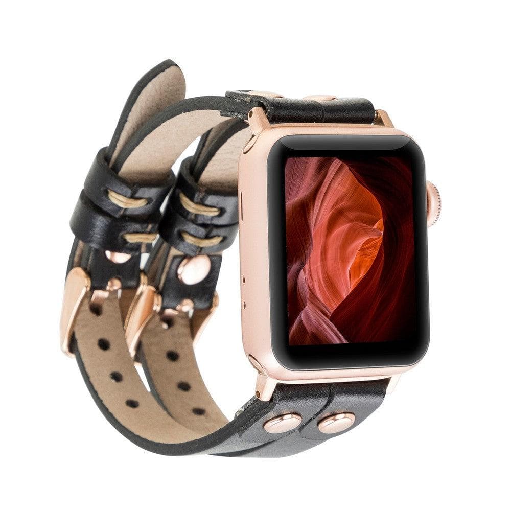 Ely Double Lederarmband für Apple Watch aus echtem Leder