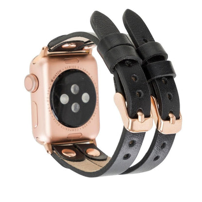 Ely Double Lederarmband für Apple Watch aus echtem Leder