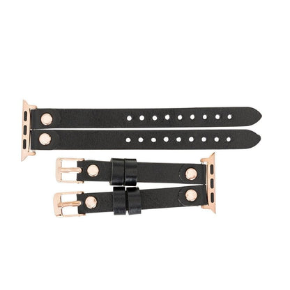Ely Double Lederarmband für Apple Watch aus echtem Leder