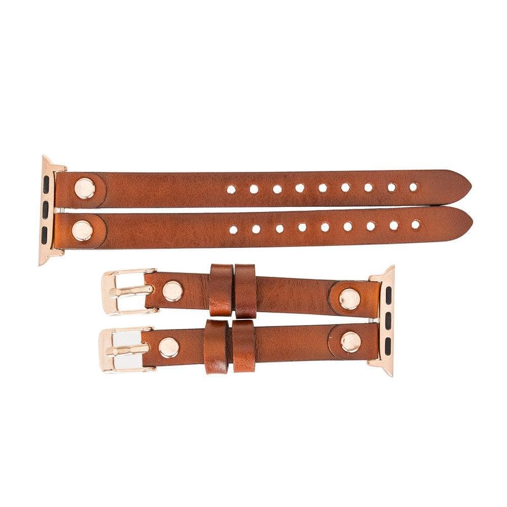 Ely Double Lederarmband für Apple Watch aus echtem Leder