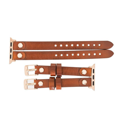Ely Double Lederarmband für Apple Watch aus echtem Leder