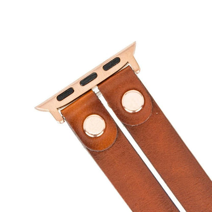 Ely Double Lederarmband für Apple Watch aus echtem Leder