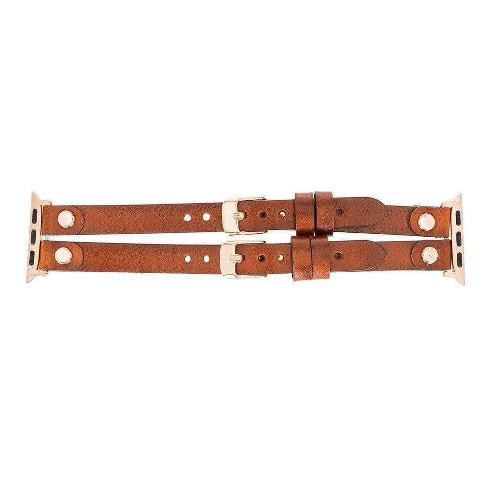 Ely Double Lederarmband für Apple Watch aus echtem Leder