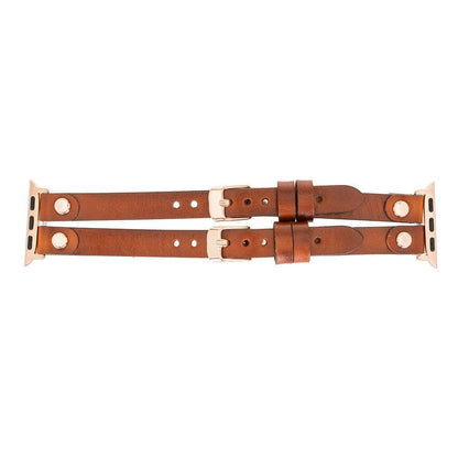 Ely Double Lederarmband für Apple Watch aus echtem Leder