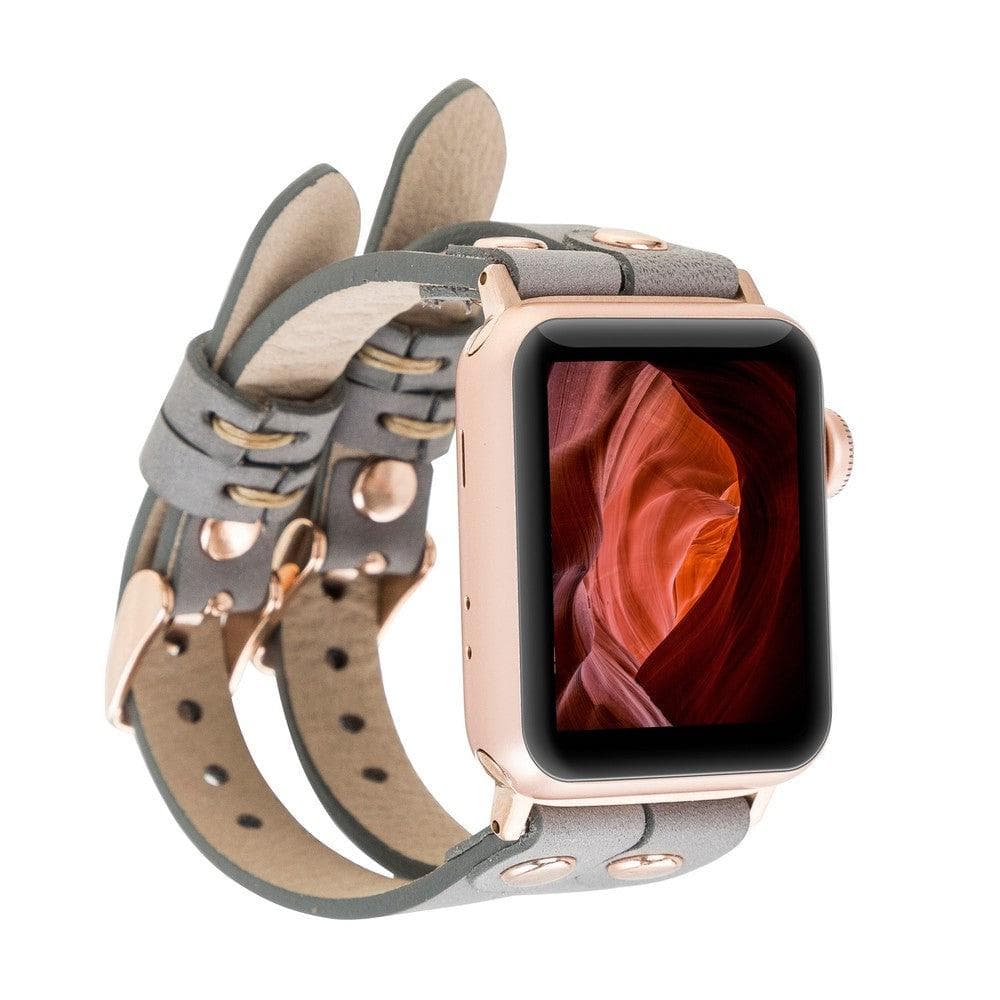 Ely Double Lederarmband für Apple Watch aus echtem Leder