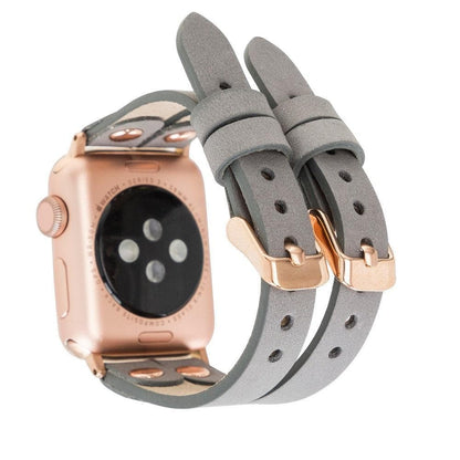 Ely Double Lederarmband für Apple Watch aus echtem Leder