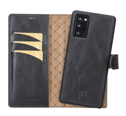 Magic Abnehmbar Leder Wallet Case für Samsung Galaxy Note 20 aus echtem Leder