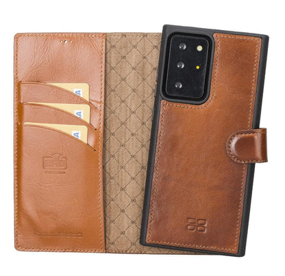 Magic Abnehmbar Leder Wallet Case für Samsung Galaxy Note 20 aus echtem Leder