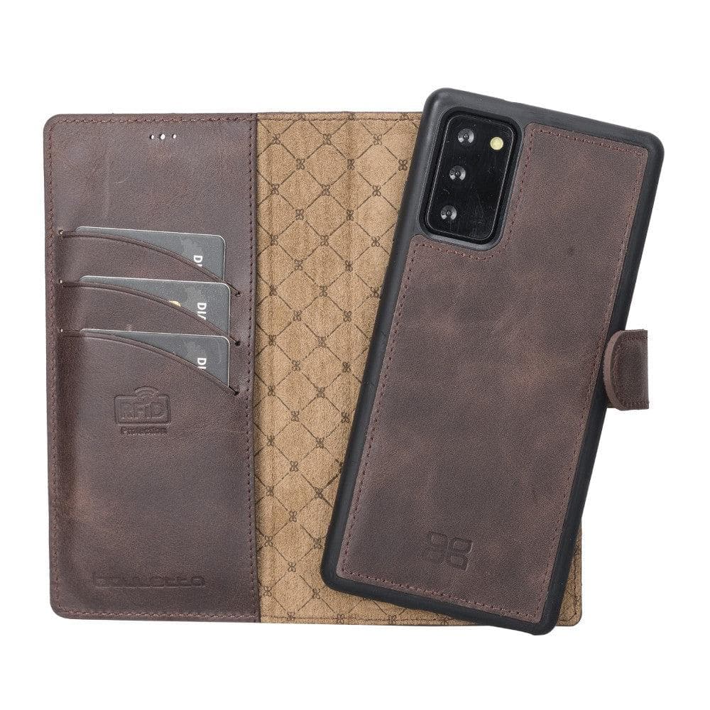 Magic Abnehmbar Leder Wallet Case für Samsung Galaxy Note 20 aus echtem Leder