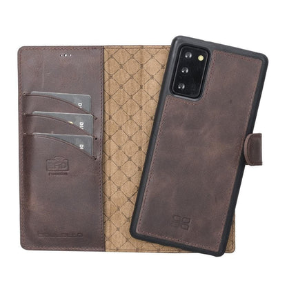 Magic Abnehmbar Leder Wallet Case für Samsung Galaxy Note 20 aus echtem Leder