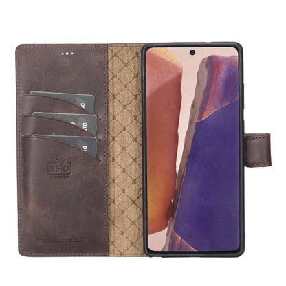 Magic Abnehmbar Leder Wallet Case für Samsung Galaxy Note 20 aus echtem Leder