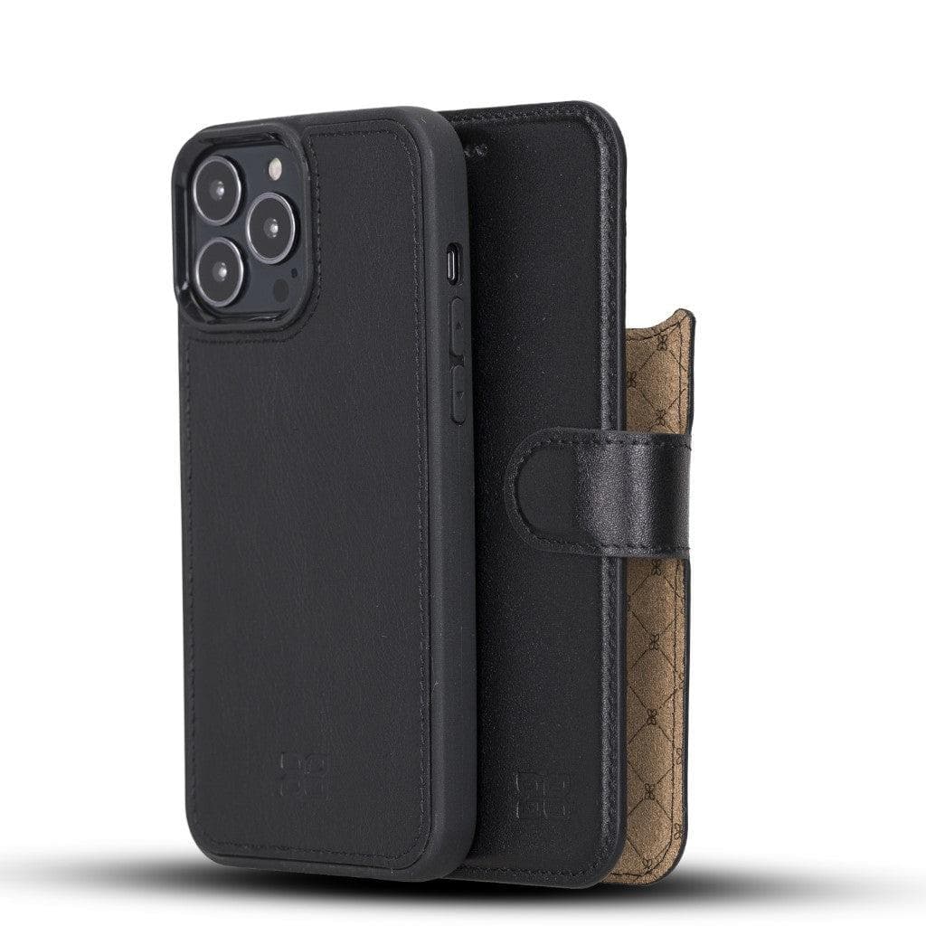 Magic Abnehmbar Leder Wallet Case für iPhone 13 Pro Max aus echtem Leder