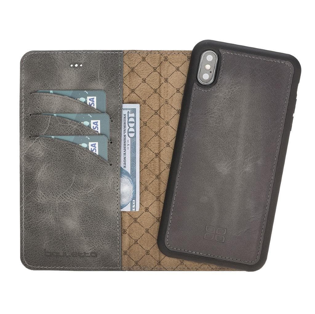 Magic XR Abnehmbar Handyhülle aus echtem Leder aus echtem Leder in Cognac